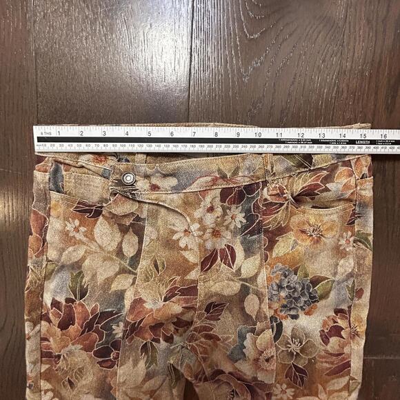 Musera Floral Patterned Flare Pants Size 29 70's Style 100% Cotton - Picture 5 of 7